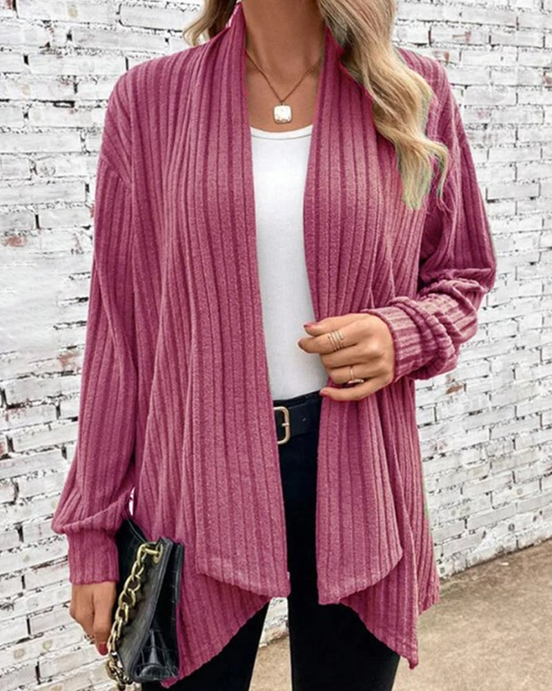 Solid color casual cardigans