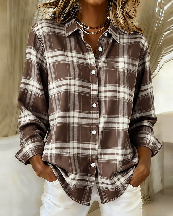 Plaid Lapel Shirt