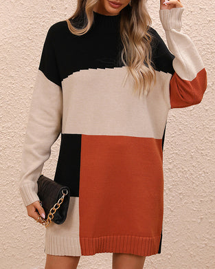 Casual Long Sweater with Crew Neck