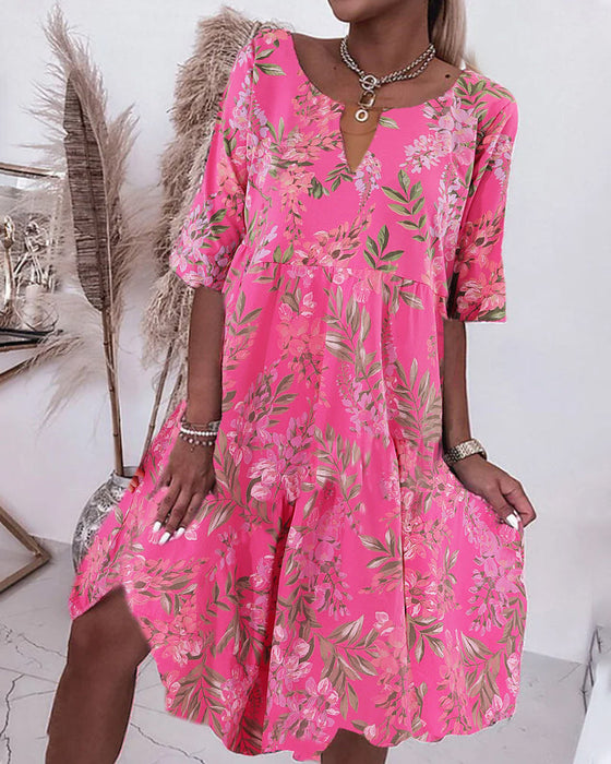 Floral Print Shift Dress