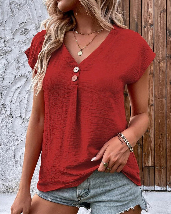 V-neck Short Sleeve T-shirt