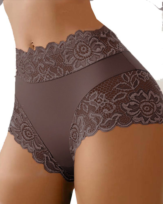 Solid Color Lace Panties