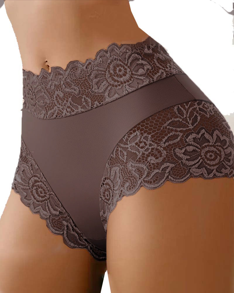 Solid Color Lace Panties