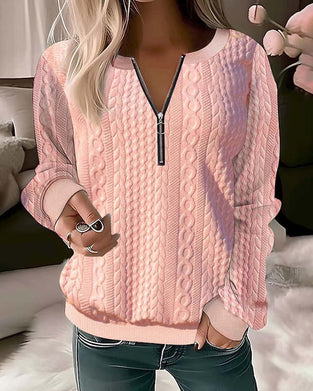 Solid color zipper sweatshirt