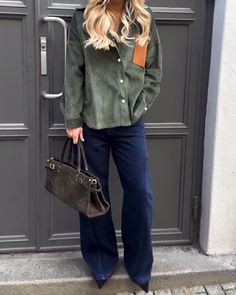 Long-Sleeved Stylish Collared Shirt