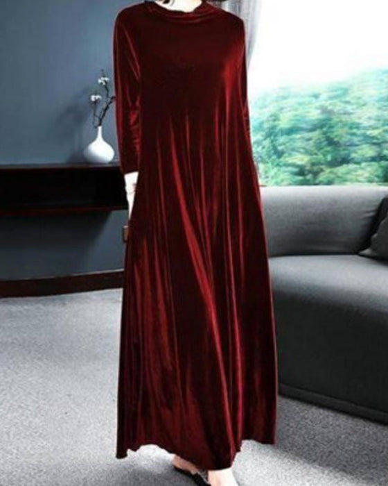 Long sleeve velvet dress