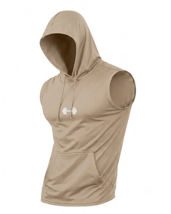 Hooded Sweatshirt Sleeveless Drawstring Tank Top