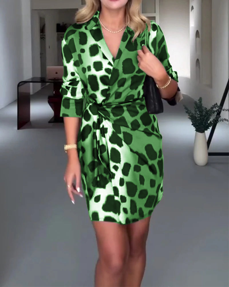 Casual Slim Leopard Print Dress