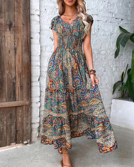 Elegant vintage printed dress