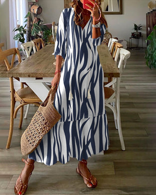 Printed v-neck dress