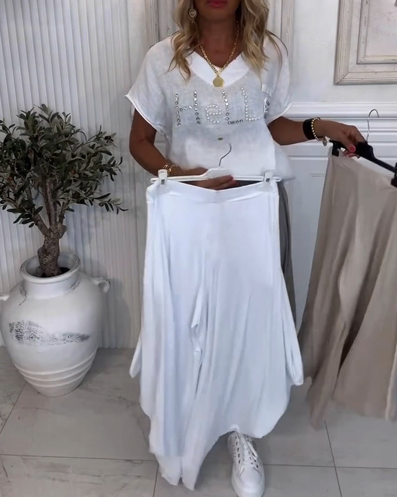 Solid Color Bloomers Casual Pants