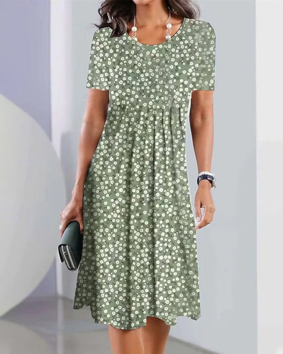 Floral print knee length dress