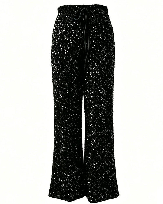 Fashionable Drawstring Straight-Leg Pants