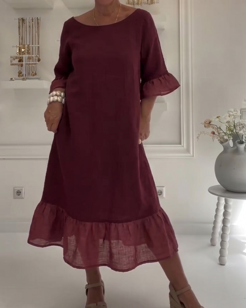 Ruffle Pocket Casual Dress