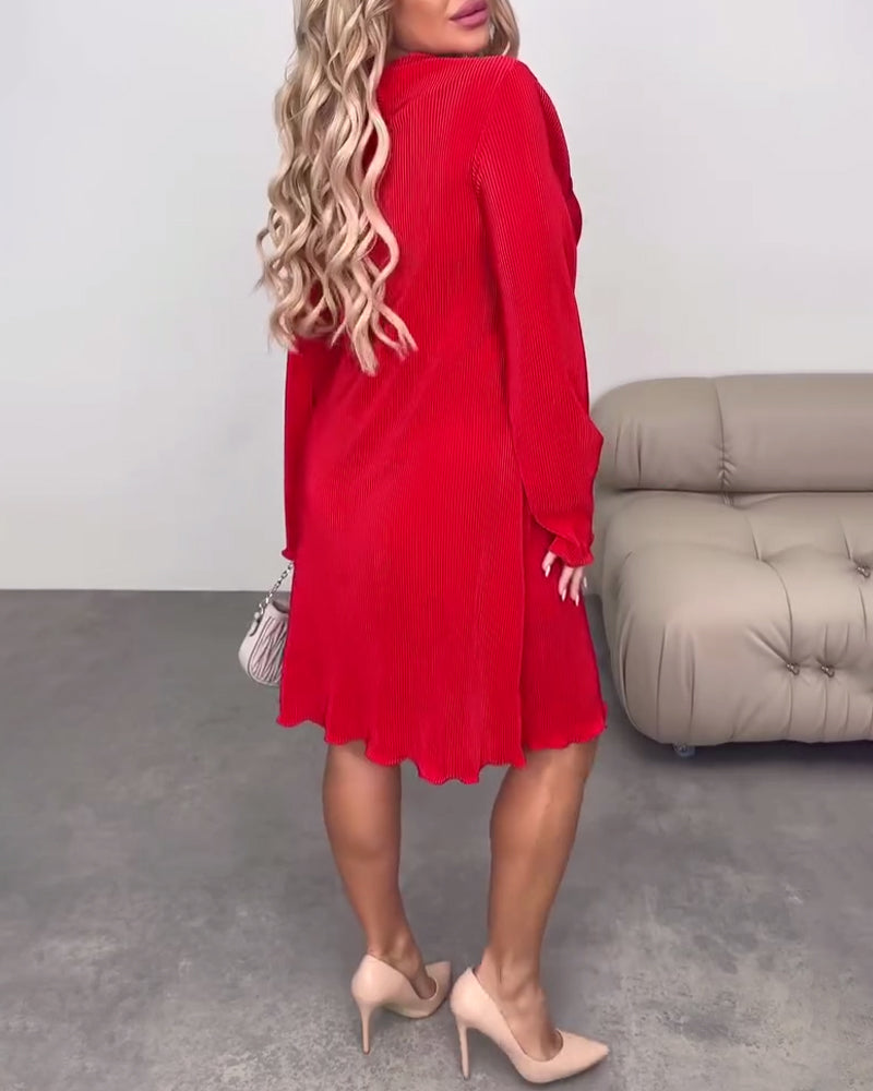 Casual Solid Color Knee-Length Dress