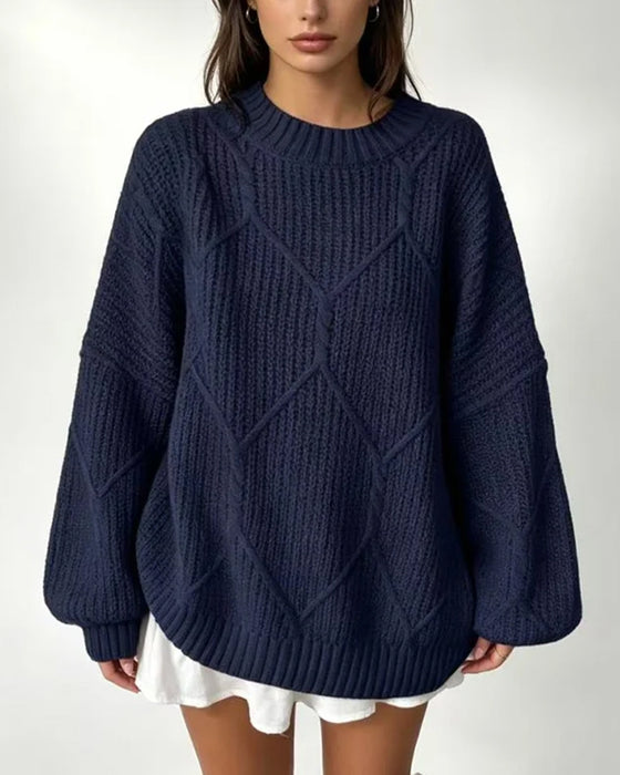 Solid Color Long Sleeve Pullover