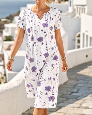 Casual Print Textured Dress