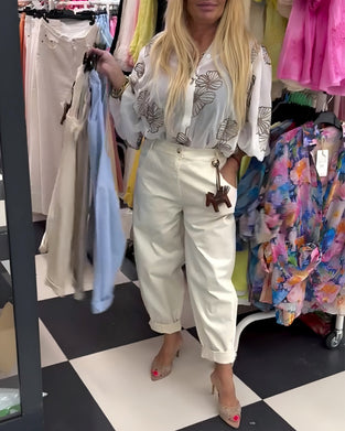 Fashion Elastic Waist Casual Pants