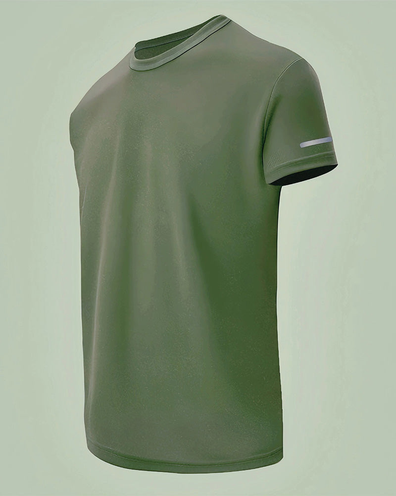 Men's Solid Color Short Sleeve Athletic T-Shirt