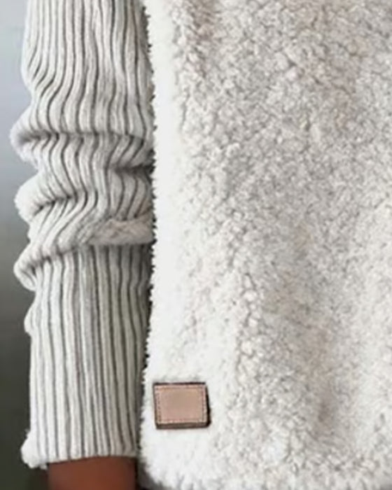 Crew Neck Fashion Patchwork Sweatshirt