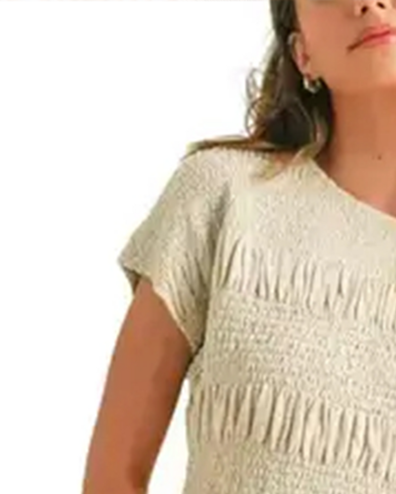 Solid-Color Short-Sleeve Set