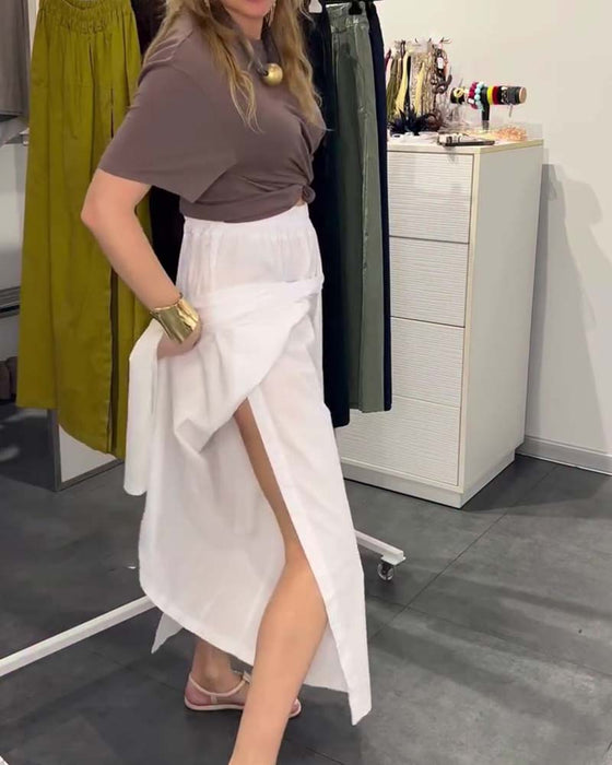 Casual Apron Style Ankle-Length Pants