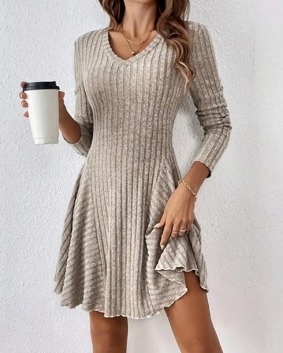 A-Line Long Sleeve Dress