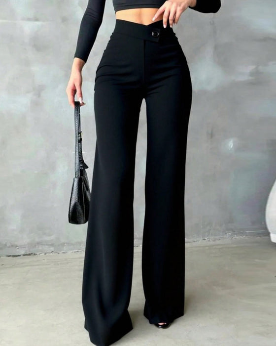 High Waisted Draped Suit Pants