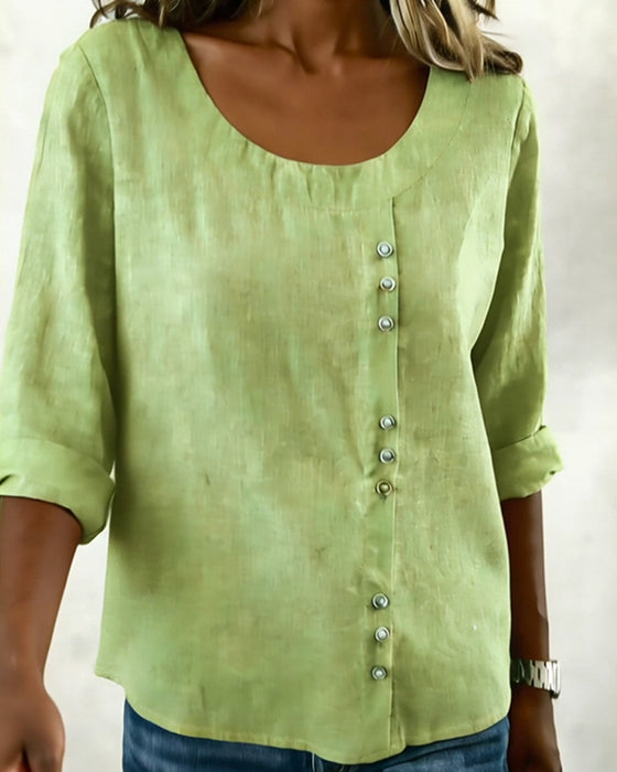 Round Neck Long Sleeve Top