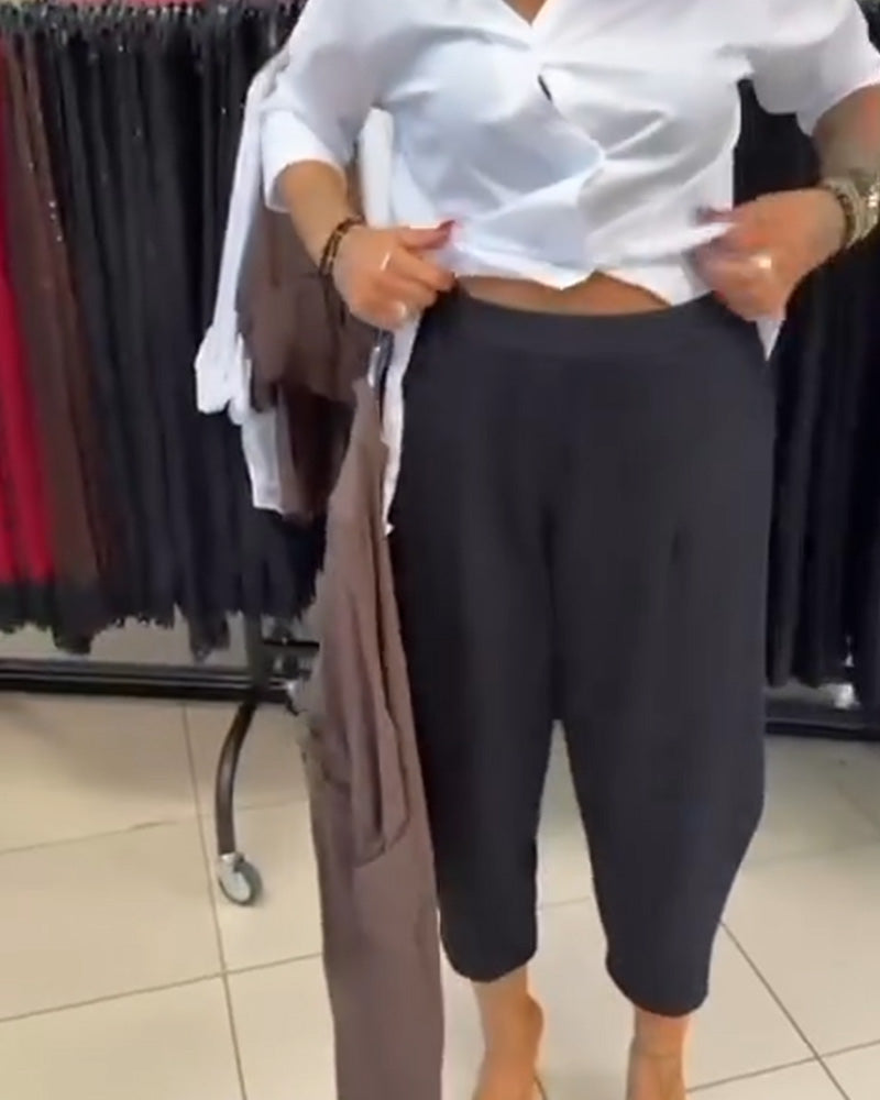 Stylish Solid Color Harem Pants