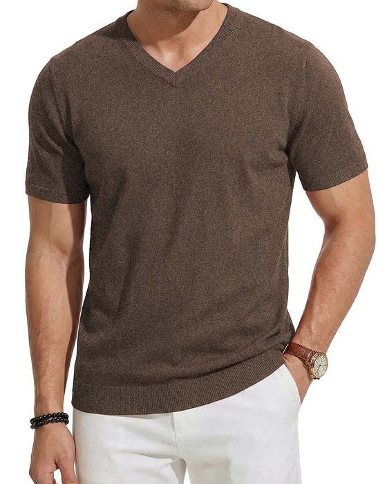 Mini V-Neck Casual Solid Pullover