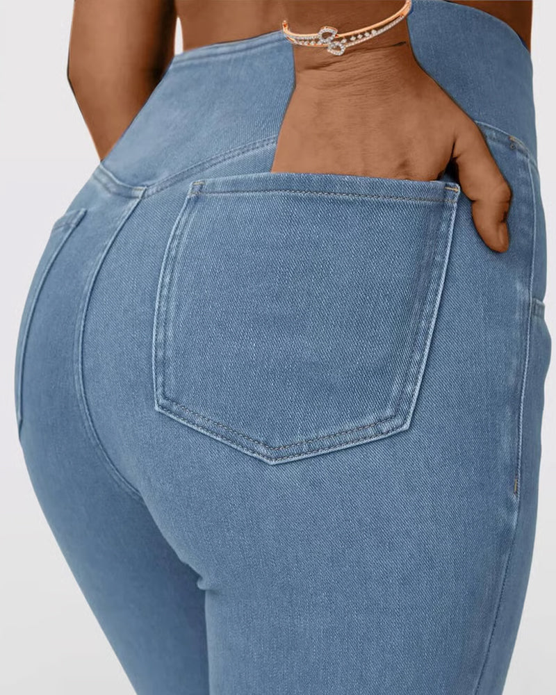 High Stretch Fashion Pocket Flare Pants