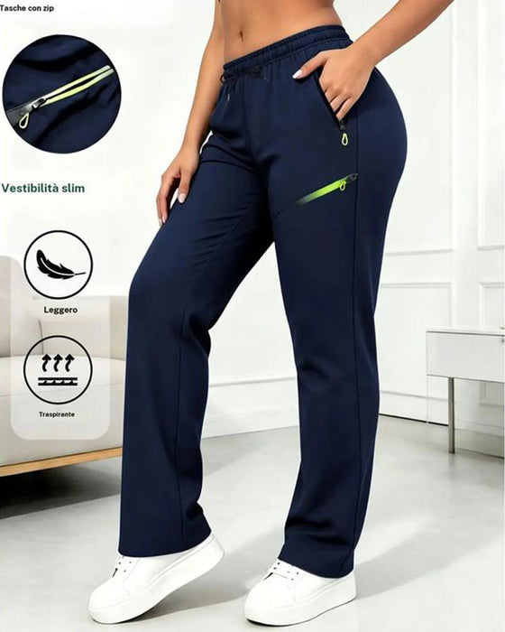 Zip Pocket Straight-Leg Pants