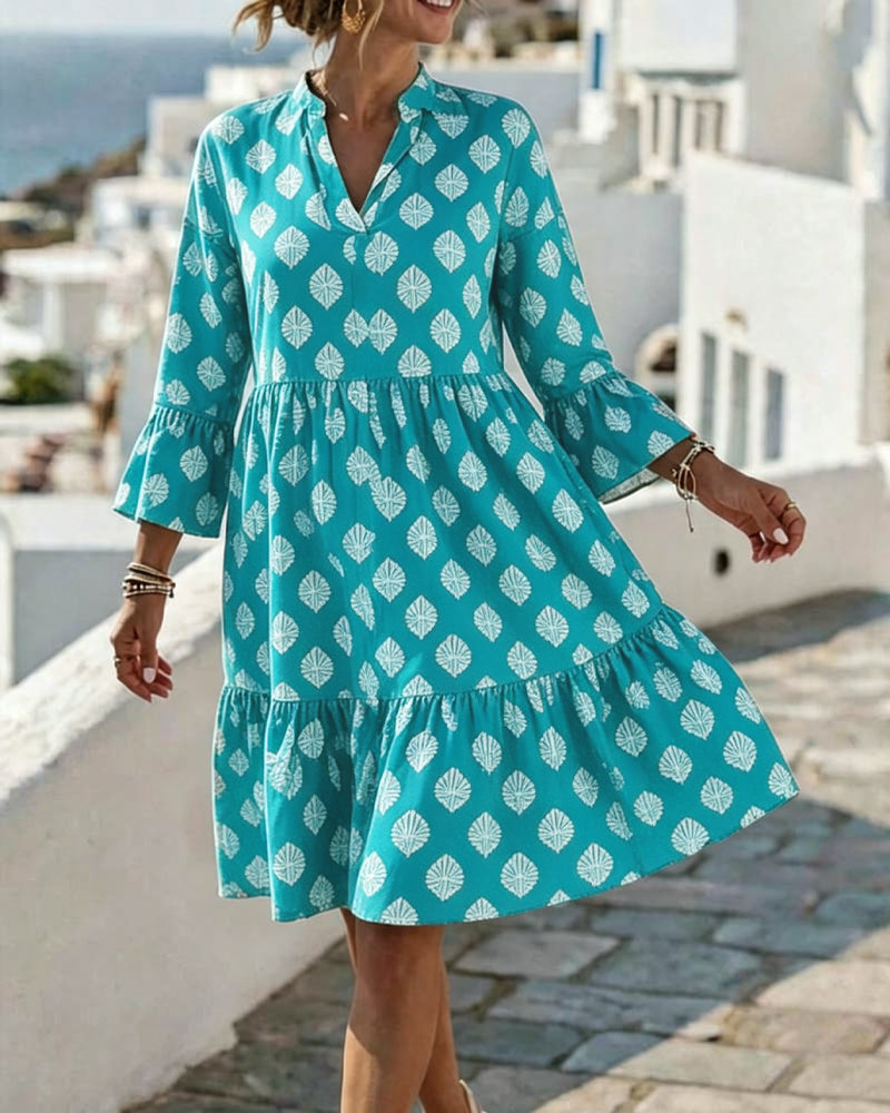 V-Neck Printed Dress