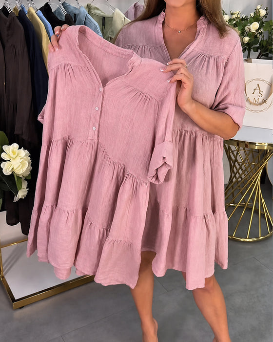 Mandarin Collar Elegant Dress