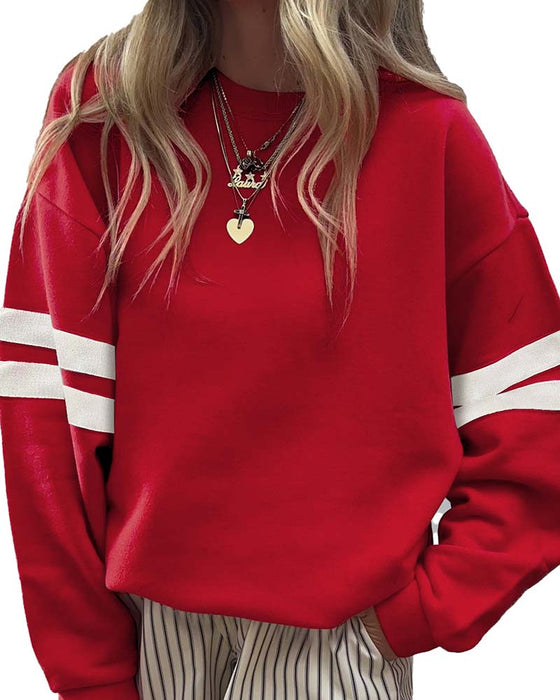 Color-Block Long-Sleeve Crew-Neck Sweatshirt