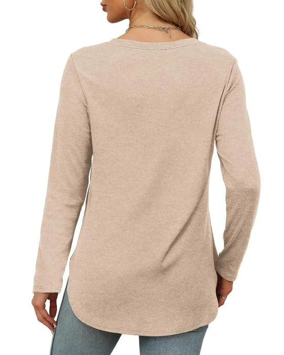 Solid Color Long Sleeve Top