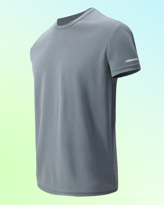 Men's Solid Color Short Sleeve Athletic T-Shirt