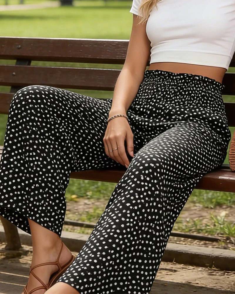Casual Stretch Loose Wide-Leg Pants