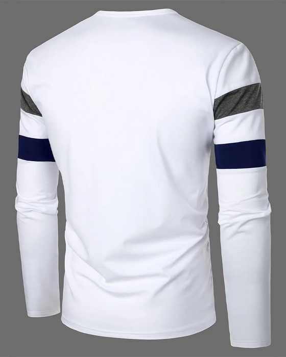 Crewneck Striped Long-Sleeve Men‘s T-Shirt