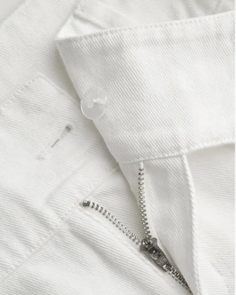 Three-Button High-Waist Wide-Leg Pants