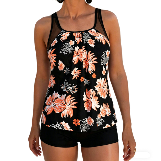 Tummy-Covering Printed Tankini