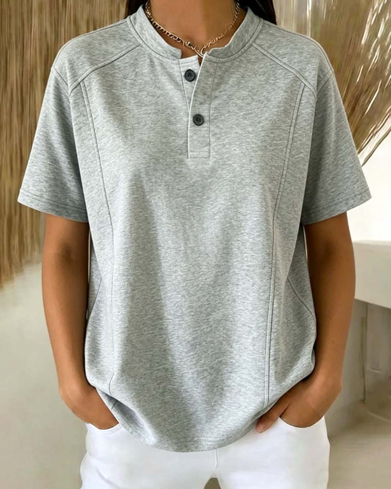 Casual Solid Color T-Shirt