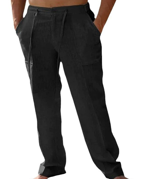 Solid Color Pocket Drawstring Beach Pant