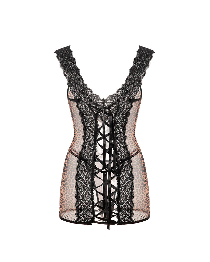 Sexy Strappy Lace Nightgown