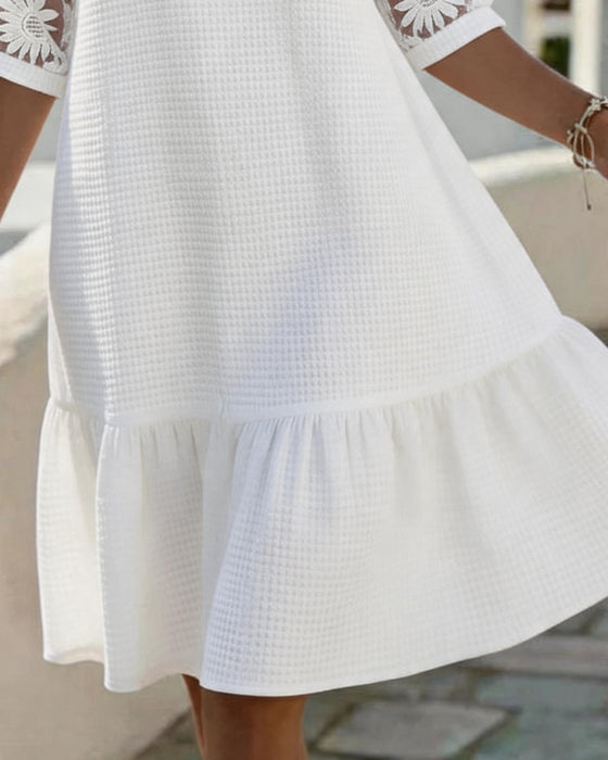 Daisy Patchwork Waffle Dress