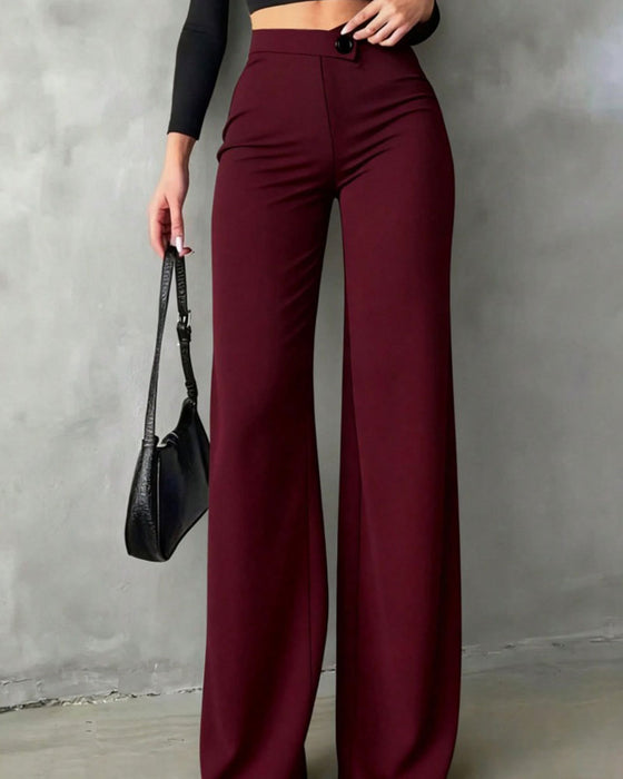 High Waisted Draped Suit Pants