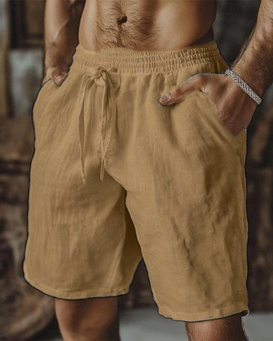 Drawstring Elastic Waist Shorts