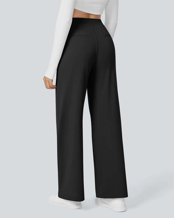 Solid Color Drape Suit Straight Pants