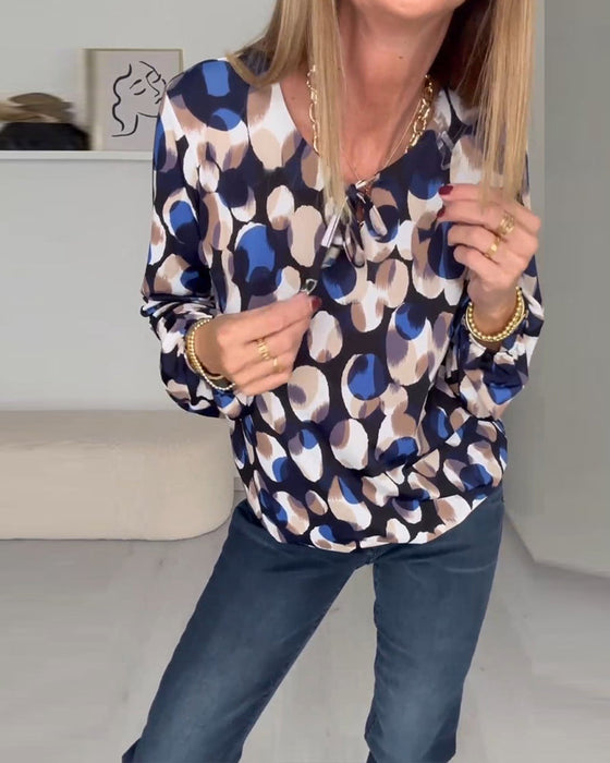 Printed strappy elegant blouse